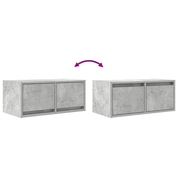 vidaXL Meuble TV gris béton 60x31x25,5 cm Aggloméré