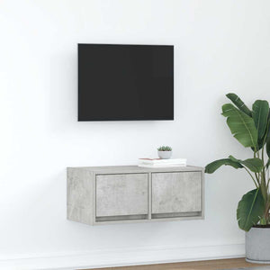 vidaXL Meuble TV gris béton 60x31x25,5 cm Aggloméré