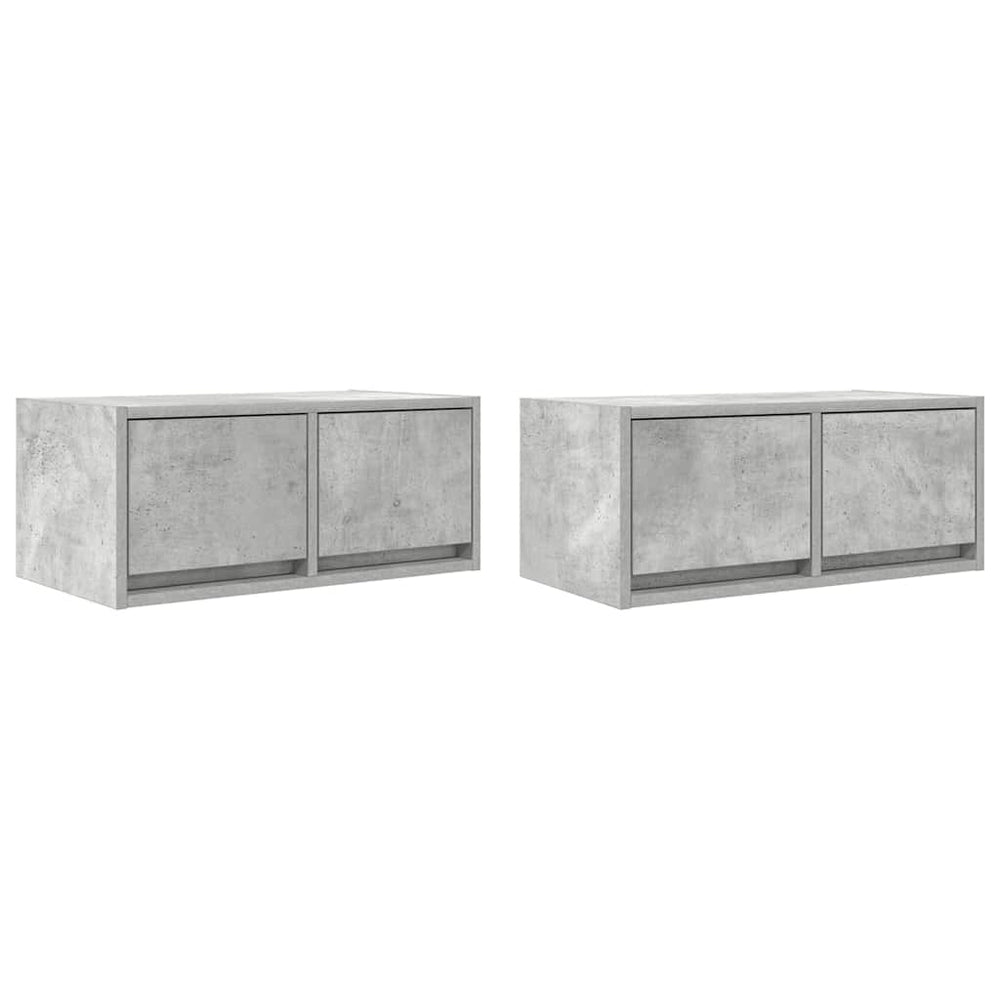 vidaXL Meubles TV 2 pcs Gris béton 60x31x25,5 cm Bois d'ingénierie