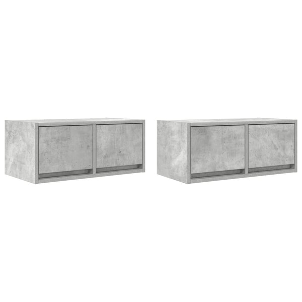 vidaXL Meubles TV 2 pcs Gris béton 60x31x25,5 cm Bois d'ingénierie
