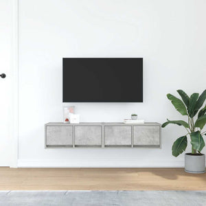 vidaXL Meubles TV 2 pcs Gris béton 60x31x25,5 cm Bois d'ingénierie