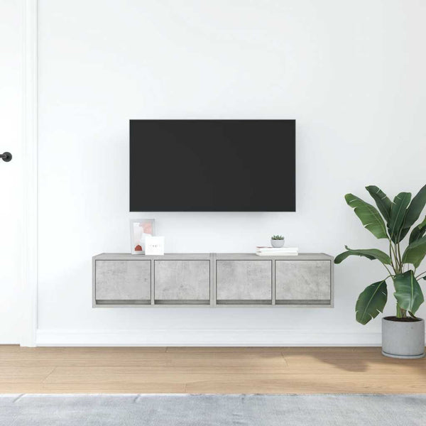 vidaXL Meubles TV 2 pcs Gris béton 60x31x25,5 cm Bois d'ingénierie