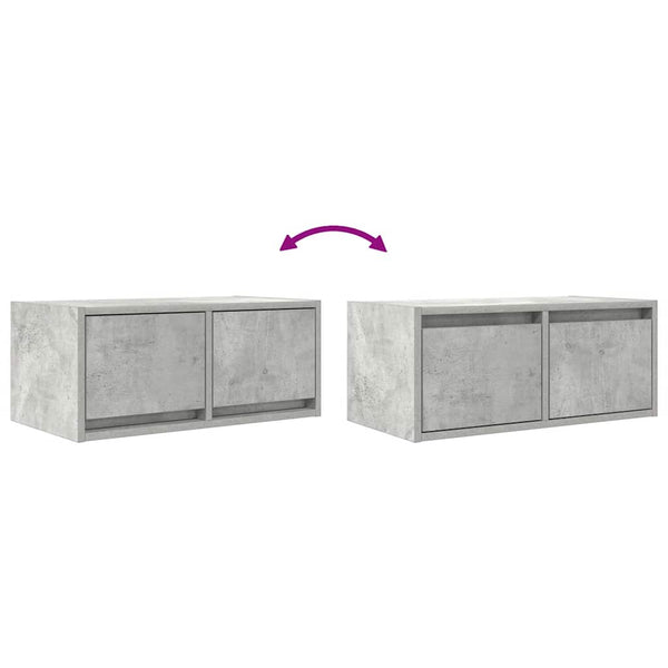 vidaXL Meubles TV 2 pcs Gris béton 60x31x25,5 cm Bois d'ingénierie