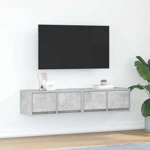 vidaXL Meubles TV 2 pcs Gris béton 60x31x25,5 cm Bois d'ingénierie
