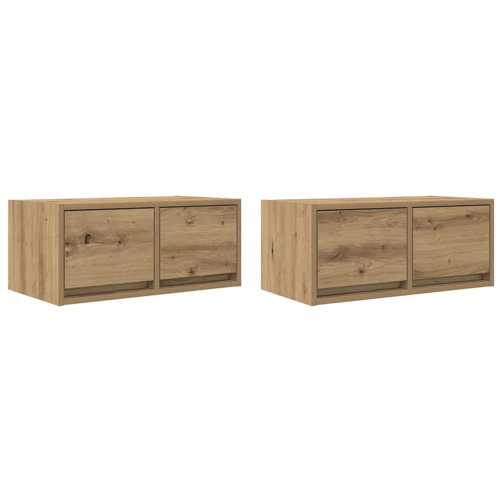 vidaXL Meubles TV 2 pcs Chêne artisan 60x31x25,5 cm Bois d'ingénierie