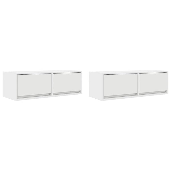 vidaXL Meubles TV 2 pcs Blanc 80x31x25,5 cm Aggloméré