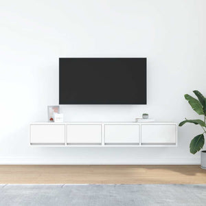 vidaXL Meubles TV 2 pcs Blanc 80x31x25,5 cm Aggloméré