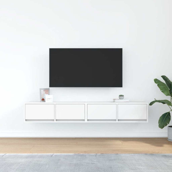 vidaXL Meubles TV 2 pcs Blanc 80x31x25,5 cm Aggloméré