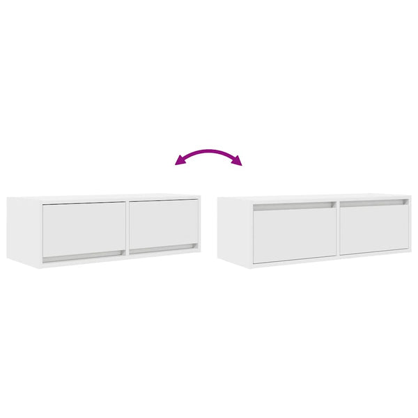 vidaXL Meubles TV 2 pcs Blanc 80x31x25,5 cm Aggloméré