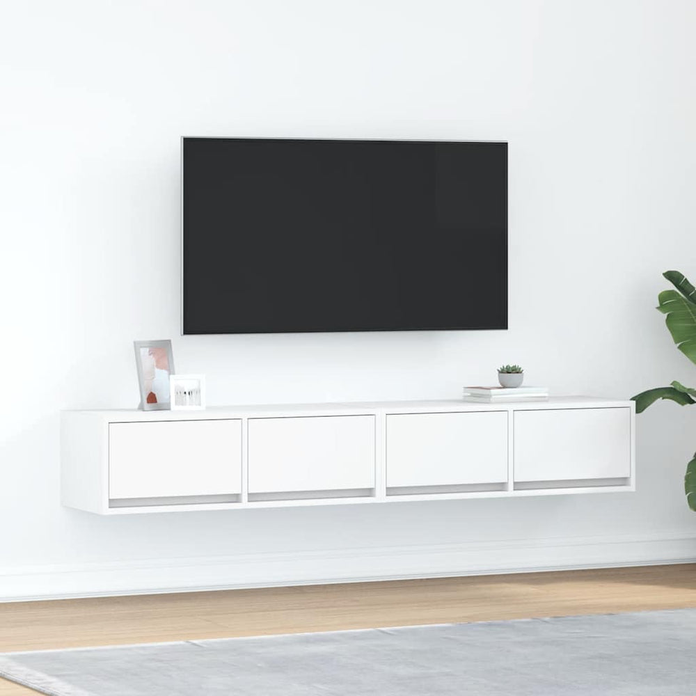 Weiße TV-Schränke, 2er Set, 80 cm
