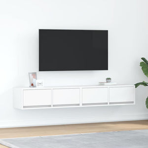 vidaXL Meubles TV 2 pcs Blanc 80x31x25,5 cm Aggloméré