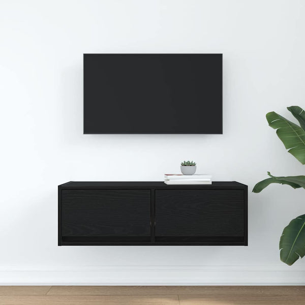 TV-Schrank Schwarz Eichen-Optik 80 cm