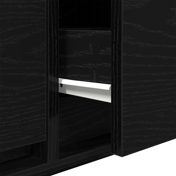 TV-Schrank Schwarz Eichen-Optik 80 cm