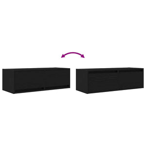 TV-Schrank Schwarz Eichen-Optik 80 cm