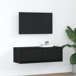 TV-Schrank Schwarz Eichen-Optik 80 cm