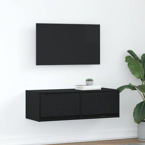 TV-Schrank Schwarz Eichen-Optik 80 cm