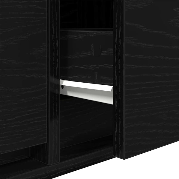 TV-Schränke 2er Set Schwarz Eichenoptik 80 cm