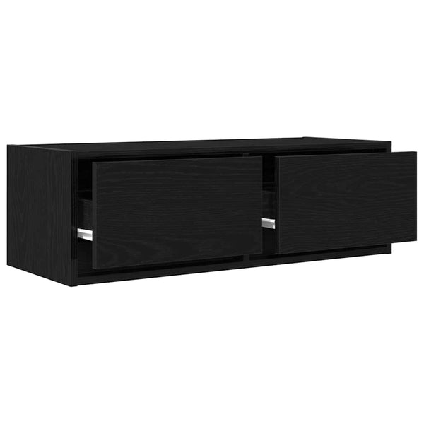 TV-Schränke 2er Set Schwarz Eichenoptik 80 cm