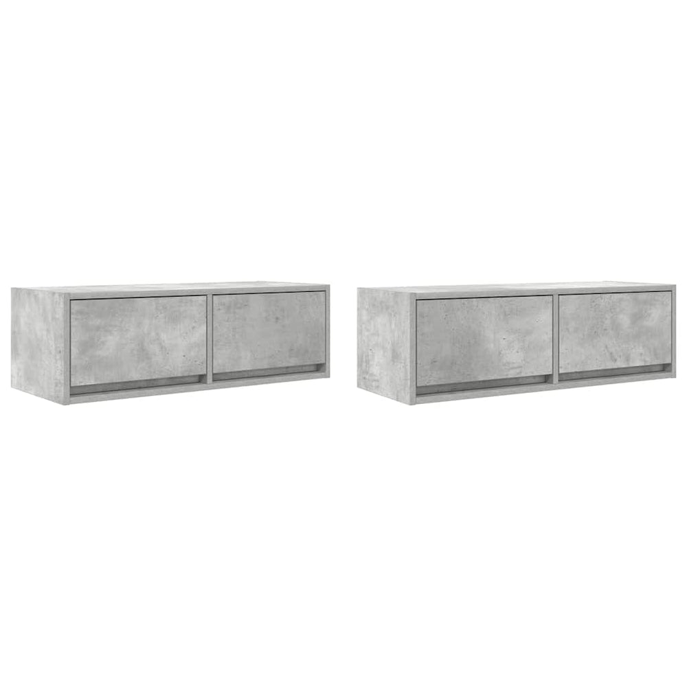 vidaXL Meubles TV 2 pcs Gris béton 80x31x25,5 cm Aggloméré