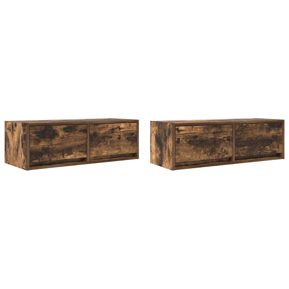 TV-Schränke Räuchereiche 80 cm, 2er-Set
