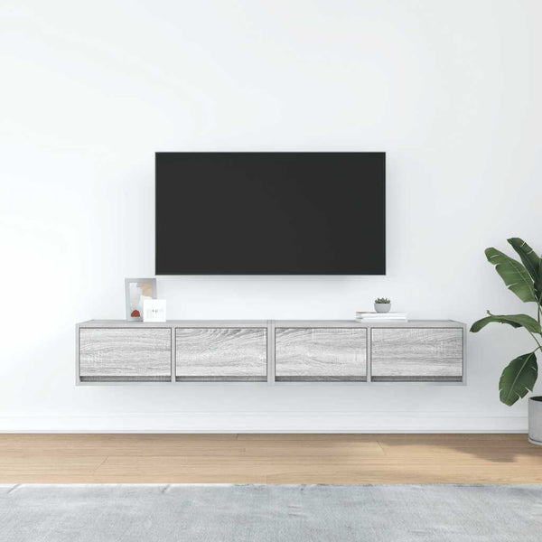 vidaXL Meubles TV 2 pcs Gris Sonoma 80x31x25,5 cm Bois d'ingénierie