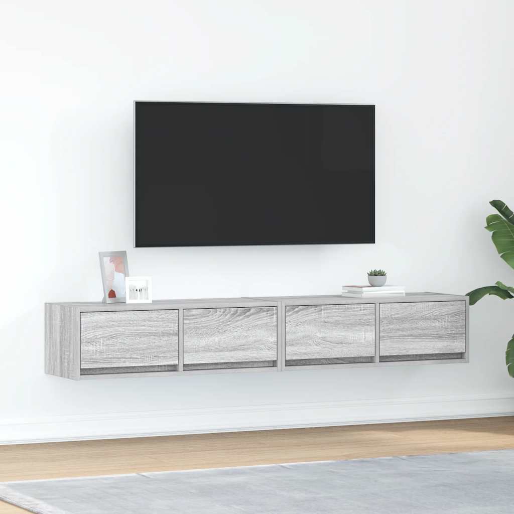 vidaXL Meubles TV 2 pcs Gris Sonoma 80x31x25,5 cm Bois d'ingénierie
