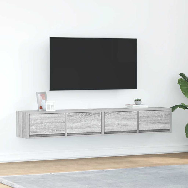 vidaXL Meubles TV 2 pcs Gris Sonoma 80x31x25,5 cm Bois d'ingénierie
