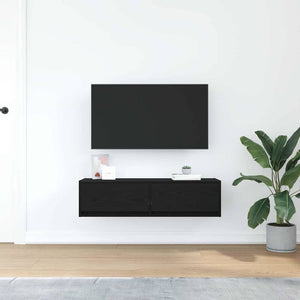 Wandmontierter TV-Schrank, Schwarz Eiche, 100 cm