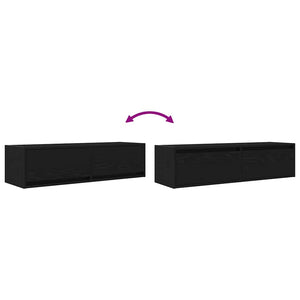 Wandmontierter TV-Schrank, Schwarz Eiche, 100 cm
