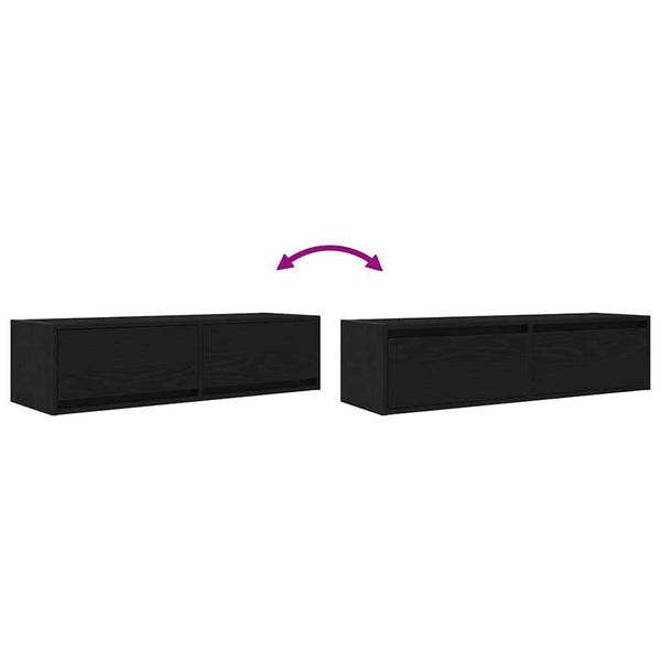Wandmontierter TV-Schrank, Schwarz Eiche, 100 cm