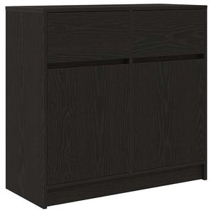 Schwarzes Sideboard Eichenoptik 80 cm