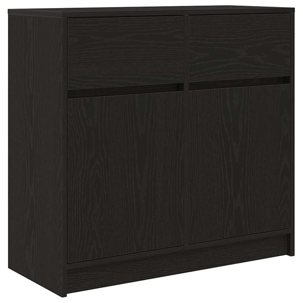 Schwarzes Sideboard Eichenoptik 80 cm