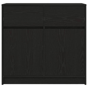 Schwarzes Sideboard Eichenoptik 80 cm