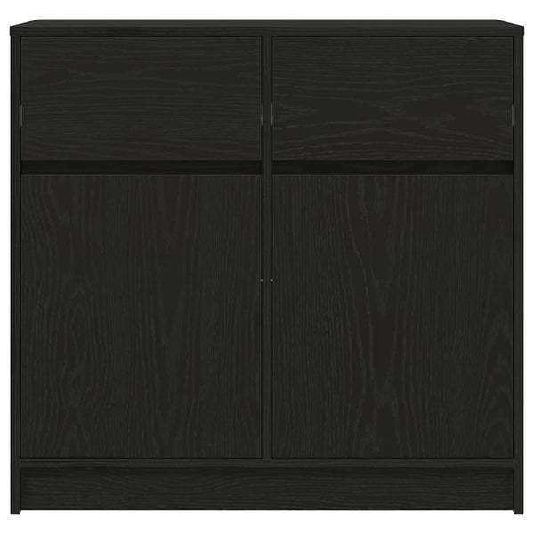 Schwarzes Sideboard Eichenoptik 80 cm