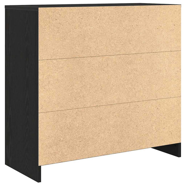Schwarzes Sideboard Eichenoptik 80 cm