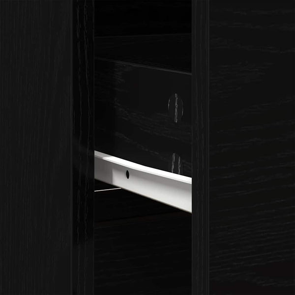 Schwarzes Sideboard Eichenoptik 80 cm