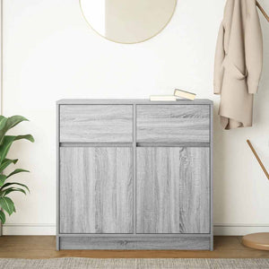 Sideboard Grau Sonoma 80 cm mit Schublade