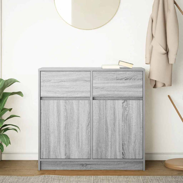 Sideboard Grau Sonoma 80 cm mit Schublade
