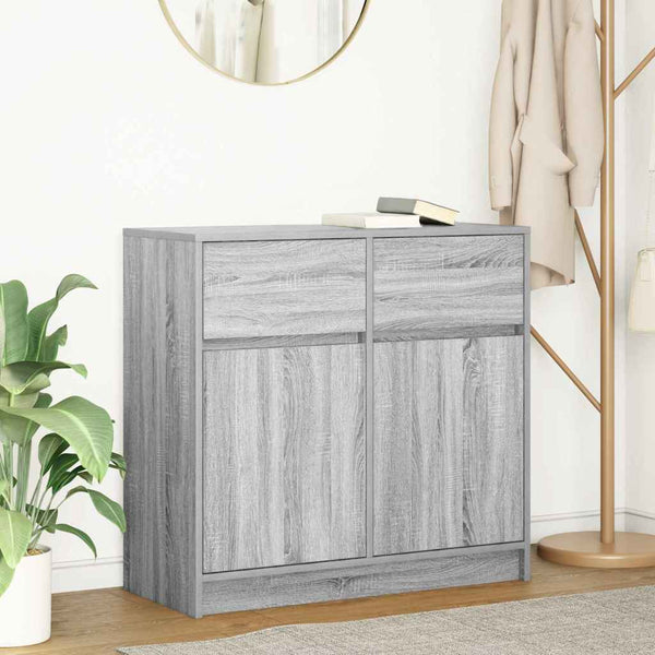 Sideboard Grau Sonoma 80 cm mit Schublade