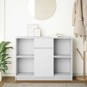 Weißes Sideboard mit Schublade, 101 cm