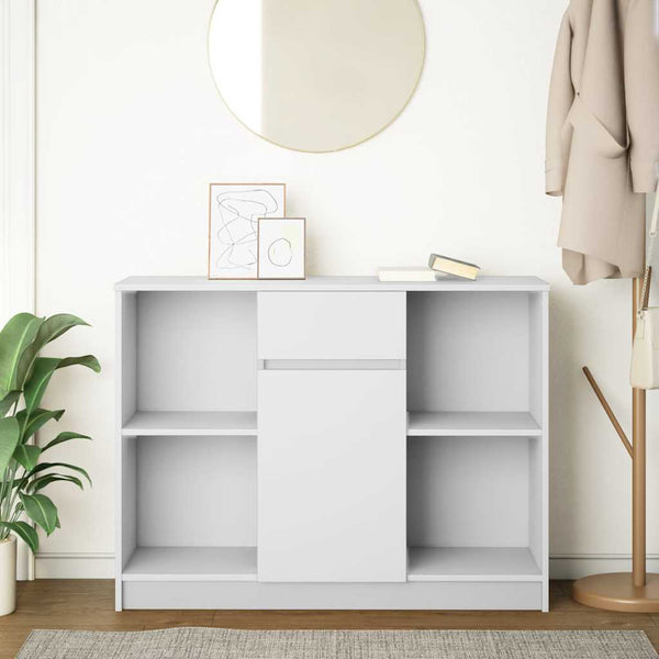Weißes Sideboard mit Schublade, 101 cm