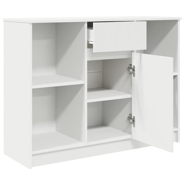 Weißes Sideboard mit Schublade, 101 cm
