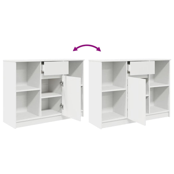 Weißes Sideboard mit Schublade, 101 cm