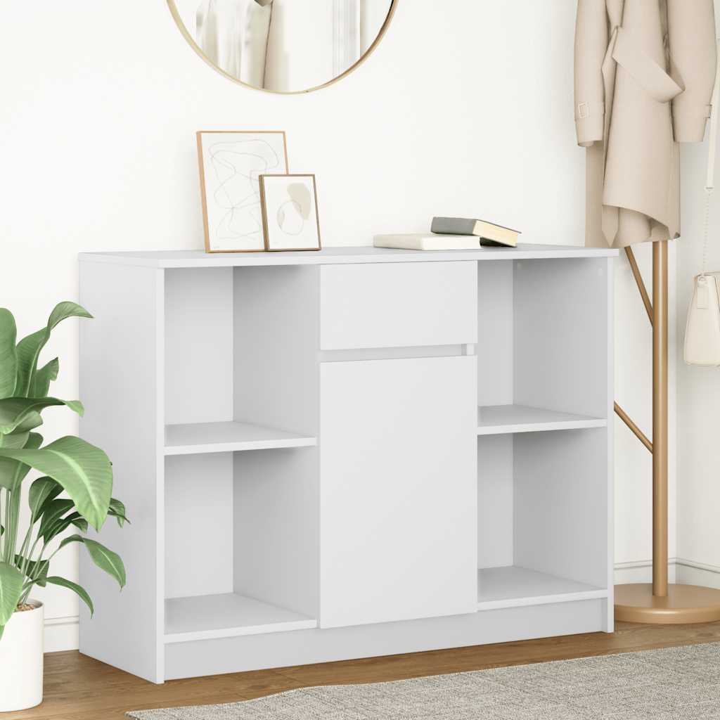 Weißes Sideboard mit Schublade, 101 cm