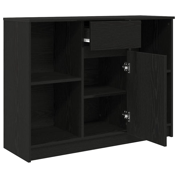 Sideboard Schwarz Eichen-Optik, 101 cm
