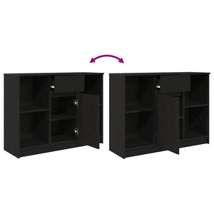 Sideboard Schwarz Eichen-Optik, 101 cm