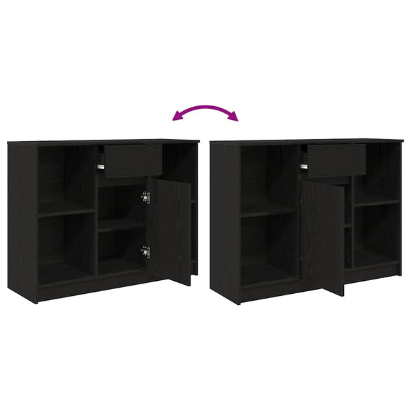 Sideboard Schwarz Eichen-Optik, 101 cm