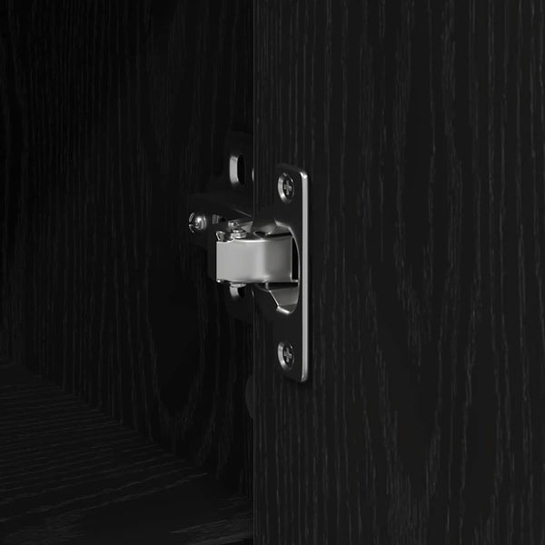 Sideboard Schwarz Eichen-Optik, 101 cm