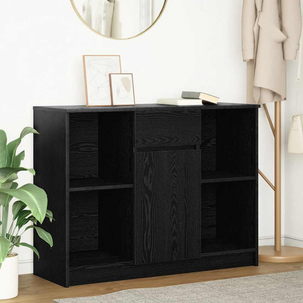 vidaXL Sideboard with Drawer Black Oak Look 101x35x76 cm