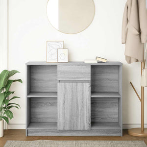 Graues Sideboard mit Schublade, 101 cm